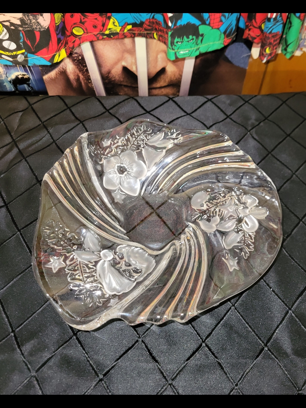 Vintage Mikasa Crystal Christmas Medley Bowl